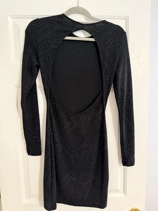 Divided Black Sparkle Long-Sleeve Bodycon Dress - Picture 2 of 3